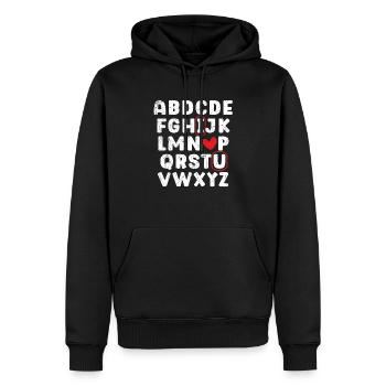 Valentinstag Herztag Amor Liebe Beziehung - Männer Premium Bio Hoodie - Schwarz - Vorne - Nico (187cm)