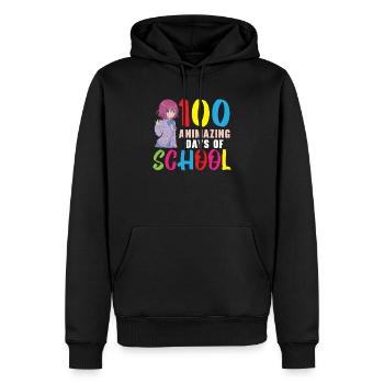 100 Animazing Days Of School Anime Lover Manga - Men’s Premium Organic Hoodie - black - Front - Nico (187cm)