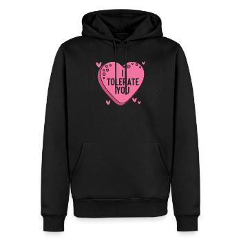Ich toleriere dich Valentinstag Herztag Amor - Männer Premium Bio Hoodie - Schwarz - Vorne - Nico (187cm)