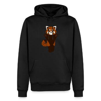 Roter Panda stehend - Männer Premium Bio Hoodie - Schwarz - Vorne - Nico (187cm)
