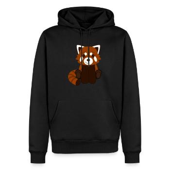 Panda roux - Sweat à capuche Premium bio Homme - noir - Devant - Nico (187cm)