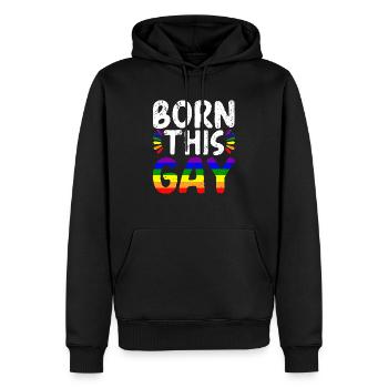 Geboren in diesem Gay Rainbow Pride Monat LGBTQ Gay Pride - Männer Premium Bio Hoodie - Schwarz - Vorne - Nico (187cm)