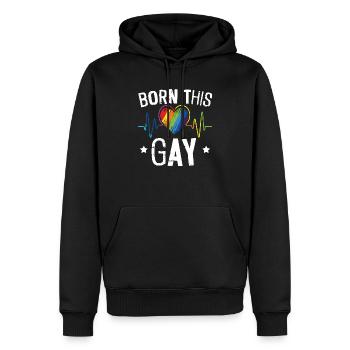 Geboren in diesem Gay Rainbow Pride Monat LGBTQ Gay Pride - Männer Premium Bio Hoodie - Schwarz - Vorne - Nico (187cm)
