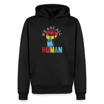 We Are All Human Gender Pride Parade LGBTQ-Rechte - Männer Premium Bio Hoodie - Schwarz - Vorne - Nico (187cm)