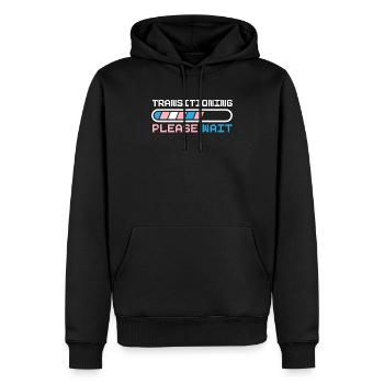 Transitioning Please Wait LGBTQ Pride Transgender - Men’s Premium Organic Hoodie - black - Front - Nico (187cm)