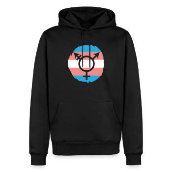 Trans Rainbow Pride LGBTQ Transgender Rechte - Männer Premium Bio Hoodie - Schwarz - Vorne - Nico (187cm)