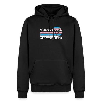 Das sind meine Farben LGBTQ Transgender Rechte - Männer Premium Bio Hoodie - Schwarz - Vorne - Nico (187cm)