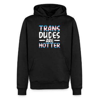 Les mecs trans sont plus chauds LGBTQ Pride Transgenre - Sweat à capuche Premium bio Homme - noir - Devant - Nico (187cm)