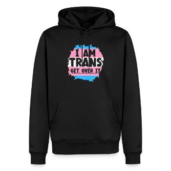Je suis trans Get Over It Fierté LGBTQ Transgenre - Sweat à capuche Premium bio Homme - noir - Devant - Nico (187cm)