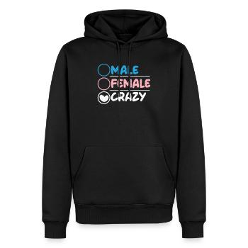 Männlich Weiblich Crazy Rainbow Pride LGBTQ Transgender - Männer Premium Bio Hoodie - Schwarz - Vorne - Nico (187cm)