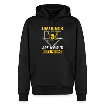 Les diamants sont les meilleurs amis d’une fille Joueur de softball - Sweat à capuche Premium bio Homme - noir - Devant - Nico (187cm)