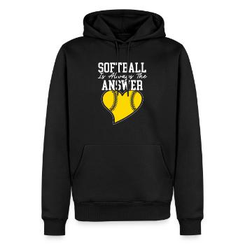 Le softball est toujours la réponse pour les joueurs de softball - Sweat à capuche Premium bio Homme - noir - Devant - Nico (187cm)
