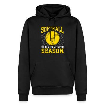 Le softball est mon joueur de softball préféré de la saison - Sweat à capuche Premium bio Homme - noir - Devant - Nico (187cm)