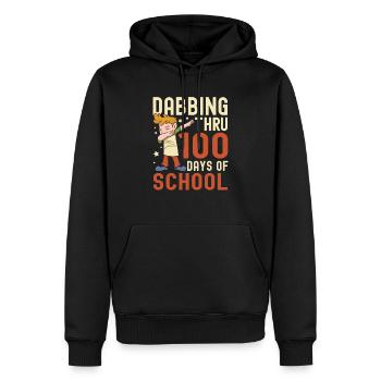Dabbing à travers 100 jours d’élève enseignant - Sweat à capuche Premium bio Homme - noir - Devant - Nico (187cm)