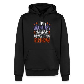Valentinstag Herztag Amor Liebe Beziehung - Männer Premium Bio Hoodie - Schwarz - Vorne - Nico (187cm)