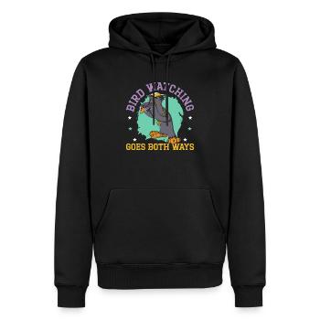Bird Watching Goes Both Ways Bird Conspiracy - Men’s Premium Organic Hoodie - black - Front - Nico (187cm)