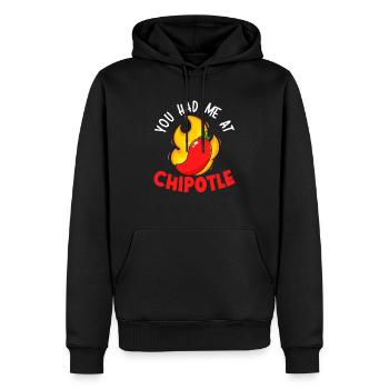 Tu m’as eu à Chipotle Chili Flavor Spicy Food - Sweat à capuche Premium bio Homme - noir - Devant - Nico (187cm)