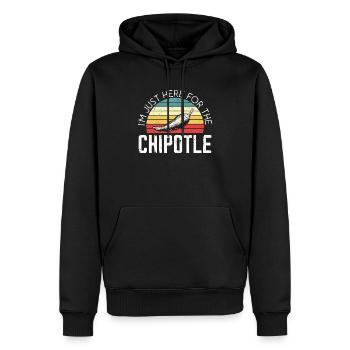 Je suis juste ici pour la saveur épicée du chili Chipotle - Sweat à capuche Premium bio Homme - noir - Devant - Nico (187cm)