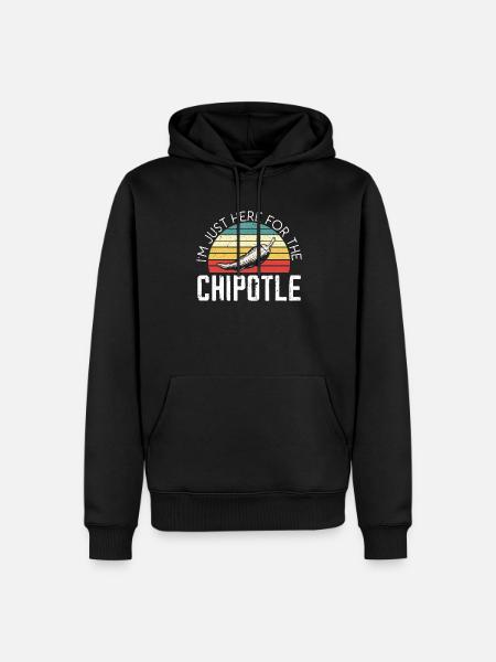 Ich bin nur hier für den Chipotle Chili Geschmack scharf - Männer Premium Bio Hoodie - Schwarz