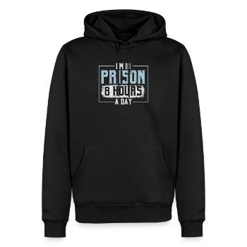 Ich bin 8 Stunden am Tag im Gefängnis Justizvollzugsbeamter - Männer Premium Bio Hoodie - Schwarz - Vorne - Nico (187cm)