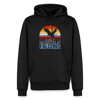 Leicht abgelenkt von Falcons Master Falconer - Männer Premium Bio Hoodie - Schwarz - Vorne - Nico (187cm)