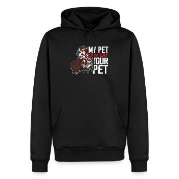 Mein Haustier kann dein Haustier essen Falknermeister - Männer Premium Bio Hoodie - Schwarz - Vorne - Nico (187cm)