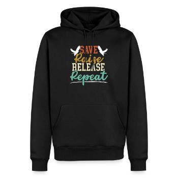 Save Raise Release Repeat Falconry Master Falconer - Männer Premium Bio Hoodie - Schwarz - Vorne - Nico (187cm)