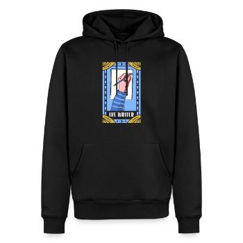 Der Schriftsteller Tarotkarte liest okkulte dunkle Magie - Männer Premium Bio Hoodie - Schwarz - Vorne - Nico (187cm)