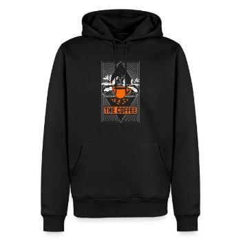 Der Kaffeetrinker Tarot Kartenlesung Dunkle Magie - Männer Premium Bio Hoodie - Schwarz - Vorne - Nico (187cm)
