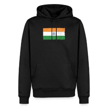 Jour de la République de l’Inde Drapeau indien hindoustani - Sweat à capuche Premium bio Homme - noir - Devant - Nico (187cm)