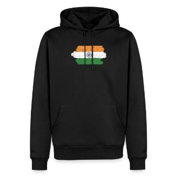 Jour de la République de l’Inde Drapeau indien hindoustani - Sweat à capuche Premium bio Homme - noir - Devant - Nico (187cm)