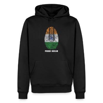 Jour de la République de l’Inde Drapeau indien hindoustani - Sweat à capuche Premium bio Homme - noir - Devant - Nico (187cm)