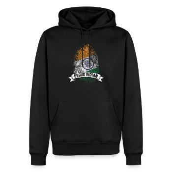 Jour de la République de l’Inde Drapeau indien hindoustani - Sweat à capuche Premium bio Homme - noir - Devant - Nico (187cm)