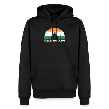 Tag der indischen Republik Hindustani indische Flagge - Männer Premium Bio Hoodie - Schwarz - Vorne - Nico (187cm)