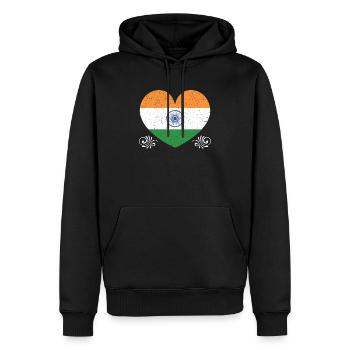 Jour de la République de l’Inde Drapeau indien hindoustani - Sweat à capuche Premium bio Homme - noir - Devant - Nico (187cm)