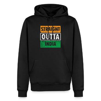 Straight Outta Indien Happy Republic Day Indian - Männer Premium Bio Hoodie - Schwarz - Vorne - Nico (187cm)
