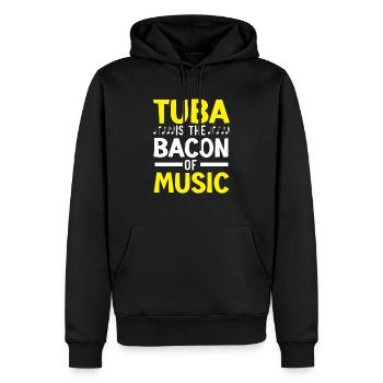 Le tuba est le bacon du musicien mélomane - Sweat à capuche Premium bio Homme - noir - Devant - Nico (187cm)
