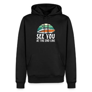 Wir sehen uns an der Endlinie Drag Boat Racing Boat Race - Männer Premium Bio Hoodie - Schwarz - Vorne - Nico (187cm)