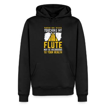 Toucher ma flûte peut être dangereux pour votre santé - Sweat à capuche Premium bio Homme - noir - Devant - Nico (187cm)
