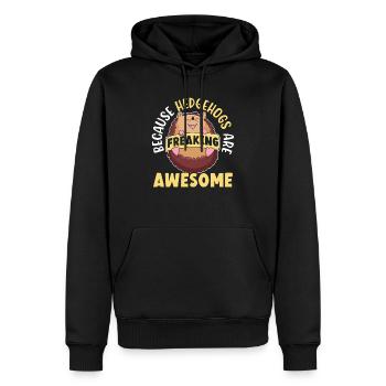 Parce que les hérissons sont des hedgie géniales - Sweat à capuche Premium bio Homme - noir - Devant - Nico (187cm)