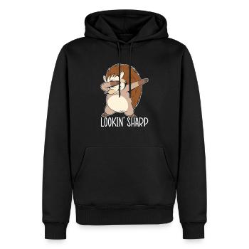 Lookin' Sharp Hedgehog Hedgie Wildlife Animal - Sweat à capuche Premium bio Homme - noir - Devant - Nico (187cm)