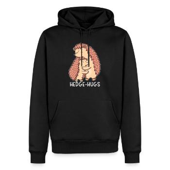 Hedge-hugs Hedgehog Lover Hedgie Wildlife Animal - Men’s Premium Organic Hoodie - black - Front - Nico (187cm)