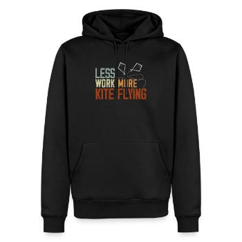 Moins de travail Plus Kite Flying Lover Kite Maker - Sweat à capuche Premium bio Homme - noir - Devant - Nico (187cm)