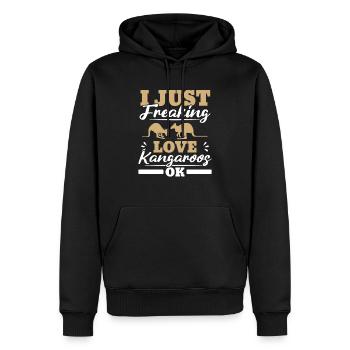 I Just Freaking Love Kängurus Ok Wildlife Tier - Männer Premium Bio Hoodie - Schwarz - Vorne - Nico (187cm)