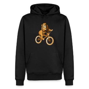 Lion Whisperer Safari Wildlife Animal Bike Lover - Sweat à capuche Premium bio Homme - noir - Devant - Nico (187cm)
