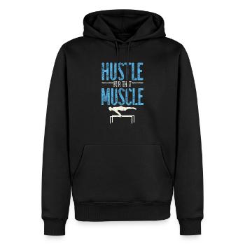 Hektik für das Muskeltraining Calisthenics - Männer Premium Bio Hoodie - Schwarz - Vorne - Nico (187cm)