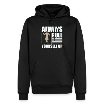 Always Pull Yourself Up Fitness Calisthenics - Men’s Premium Organic Hoodie - black - Front - Nico (187cm)