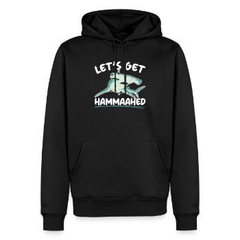 Lasst uns Hammaahed Hammerhai-Liebhaber bekommen - Männer Premium Bio Hoodie - Schwarz - Vorne - Nico (187cm)