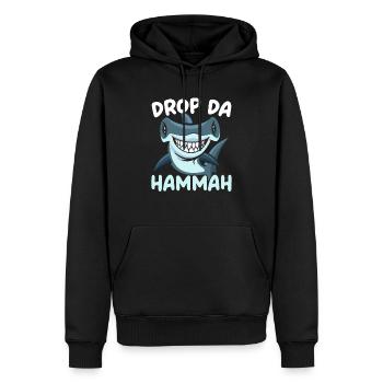 Drop Da Hammah Requin-marteau Requin Biologie marine - Sweat à capuche Premium bio Homme - noir - Devant - Nico (187cm)