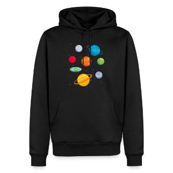 Flat Earth Society Théorie du complot Flat Earther - Sweat à capuche Premium bio Homme - noir - Devant - Nico (187cm)